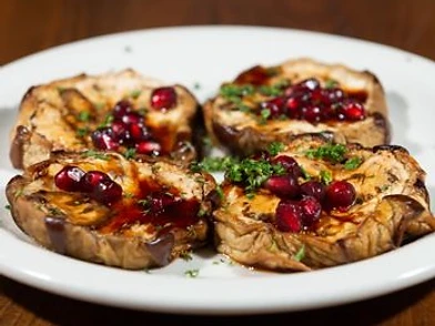 Baked eggplant with pomegranate
